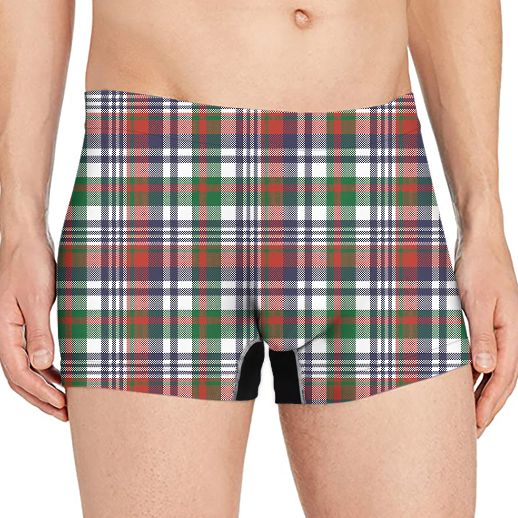 Christmas Madras Plaid Print Men's Boxer Briefs