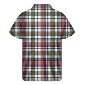 Christmas Madras Plaid Print Men's Short Sleeve Shirt