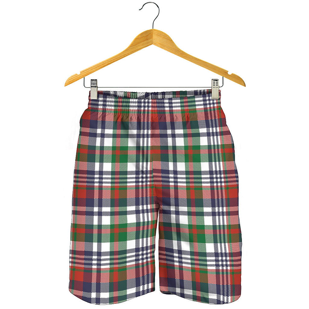 Christmas Madras Plaid Print Men's Shorts