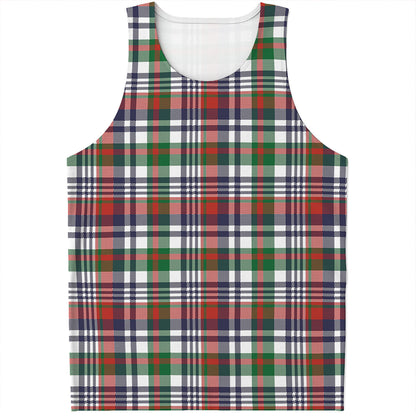 Christmas Madras Plaid Print Men's Tank Top