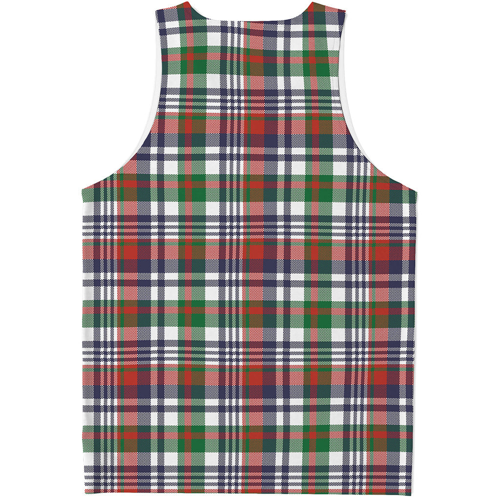 Christmas Madras Plaid Print Men's Tank Top