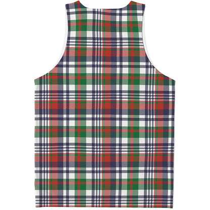 Christmas Madras Plaid Print Men's Tank Top