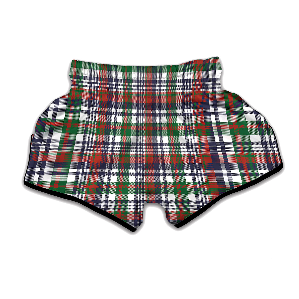 Christmas Madras Plaid Print Muay Thai Boxing Shorts