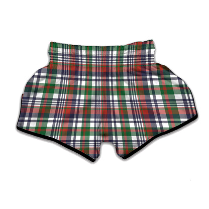 Christmas Madras Plaid Print Muay Thai Boxing Shorts