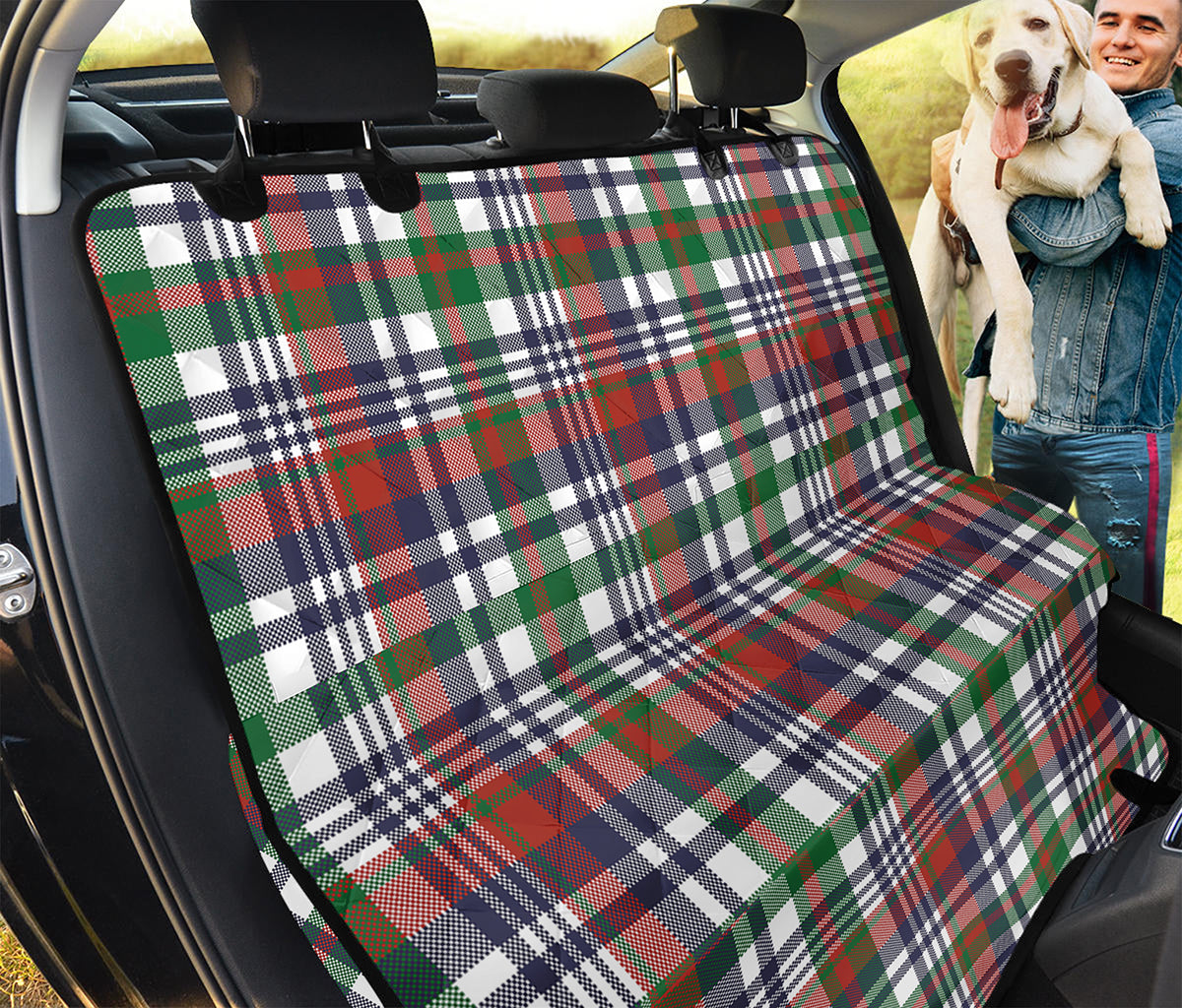 Christmas Madras Plaid Print Pet Car Back Seat Cover