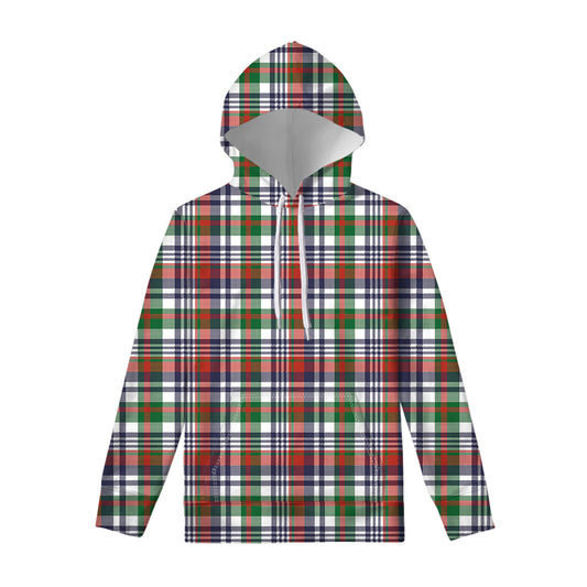 Christmas Madras Plaid Print Pullover Hoodie