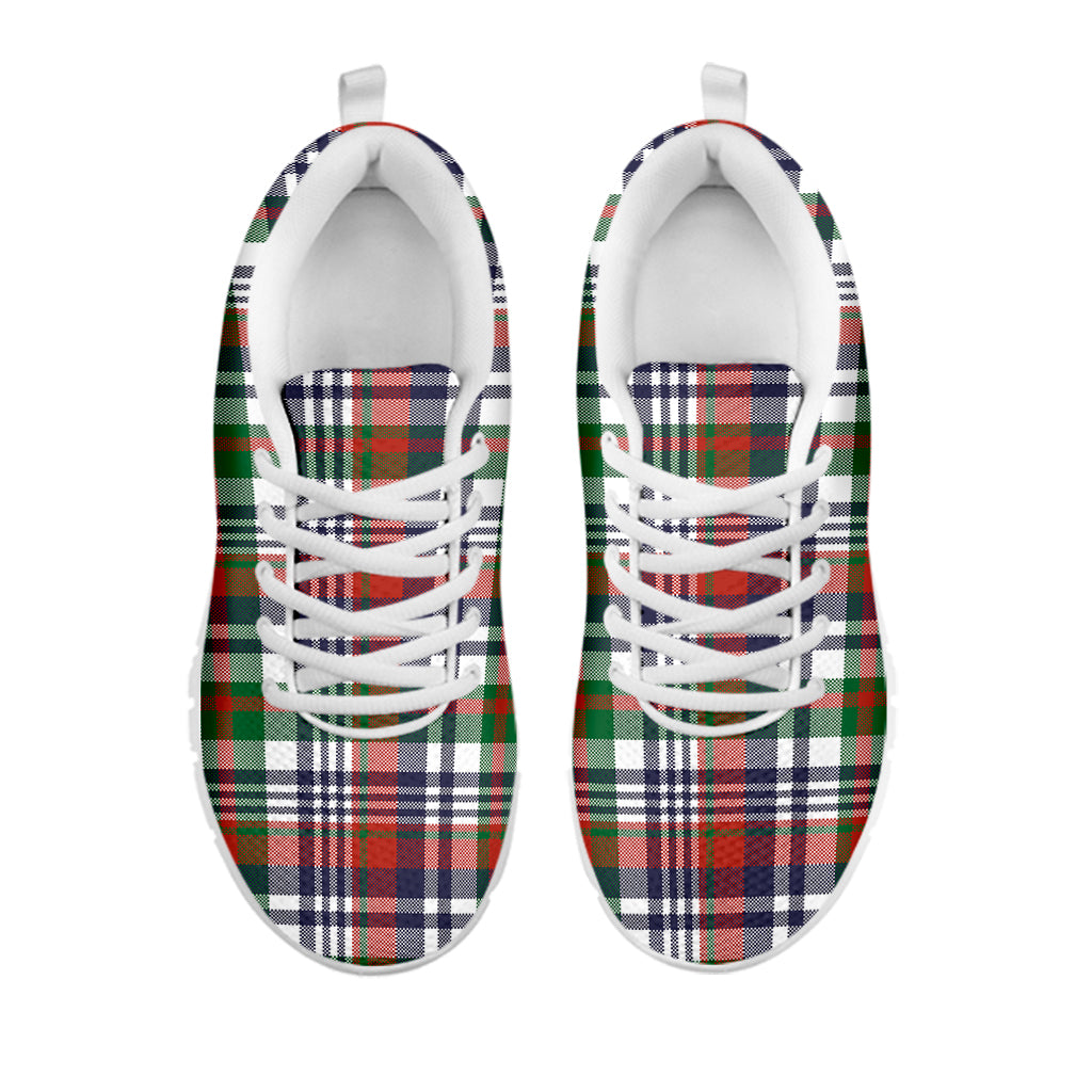 Christmas Madras Plaid Print White Sneakers