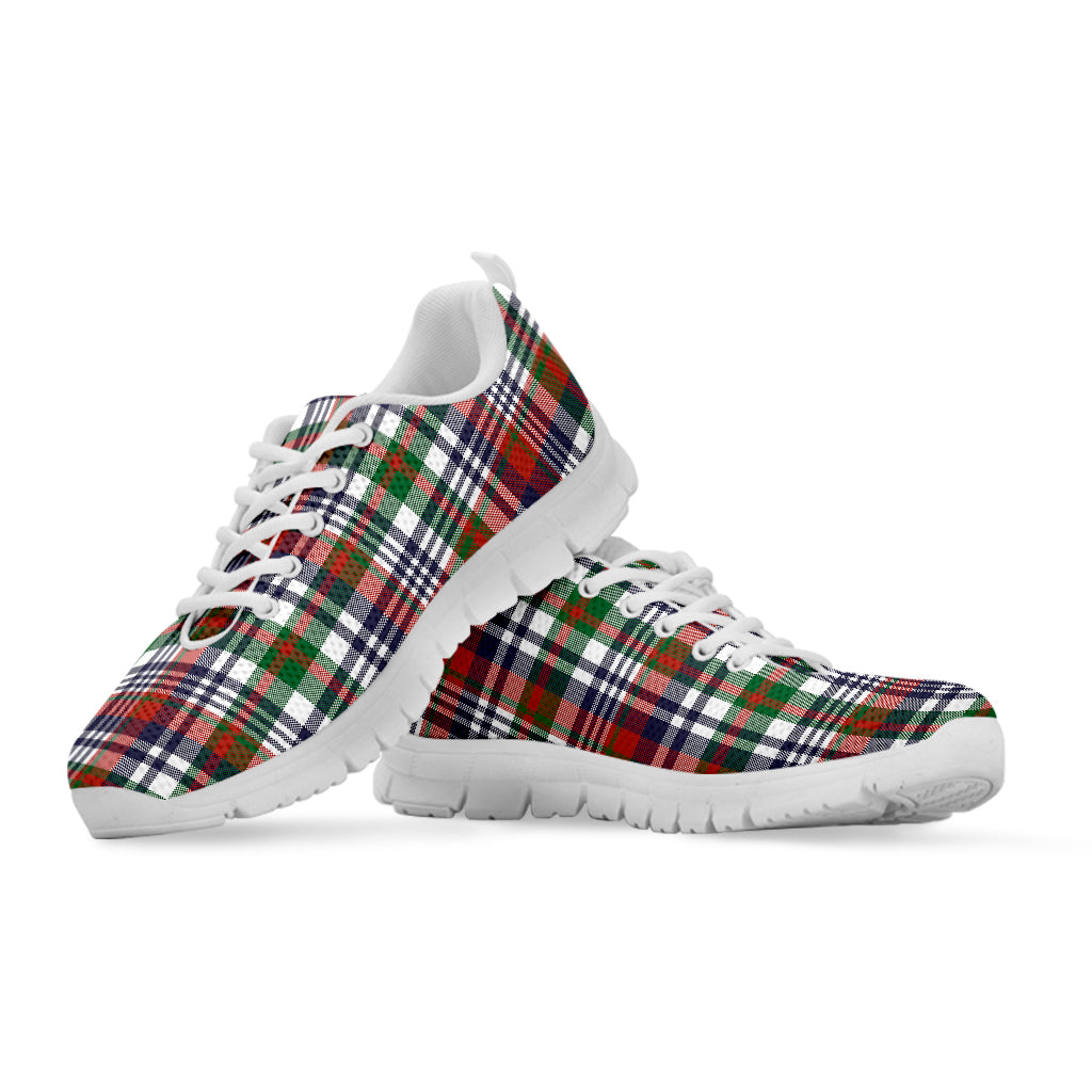 Christmas Madras Plaid Print White Sneakers