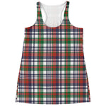 Christmas Madras Plaid Print Women's Racerback Tank Top