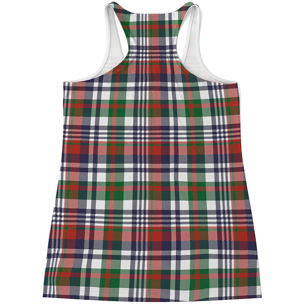 Christmas Madras Plaid Print Women's Racerback Tank Top