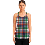 Christmas Madras Plaid Print Women's Racerback Tank Top