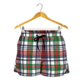 Christmas Madras Plaid Print Women's Shorts