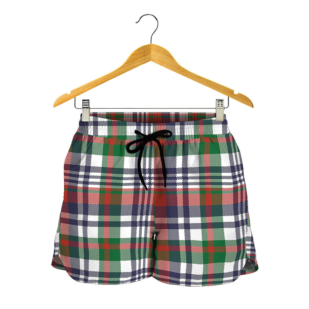 Christmas Madras Plaid Print Women's Shorts
