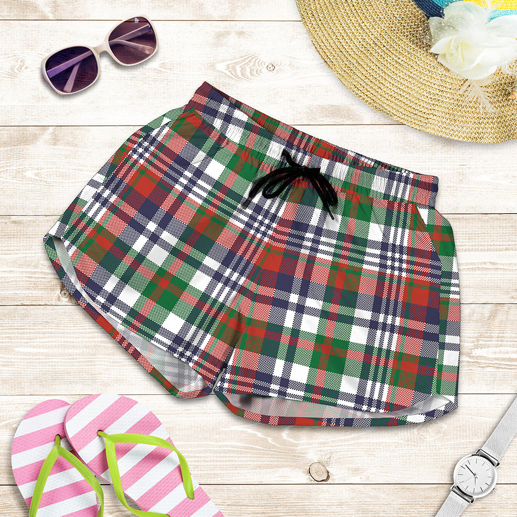 Christmas Madras Plaid Print Women's Shorts