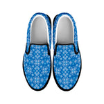 Christmas Nordic Knitted Pattern Print Black Slip On Shoes