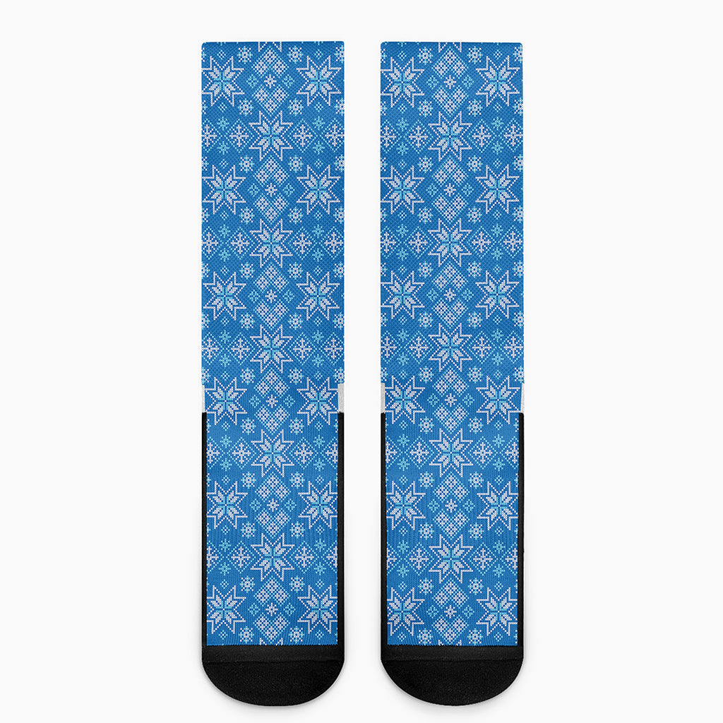 Christmas Nordic Knitted Pattern Print Crew Socks