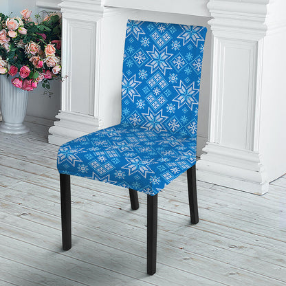 Christmas Nordic Knitted Pattern Print Dining Chair Slipcover