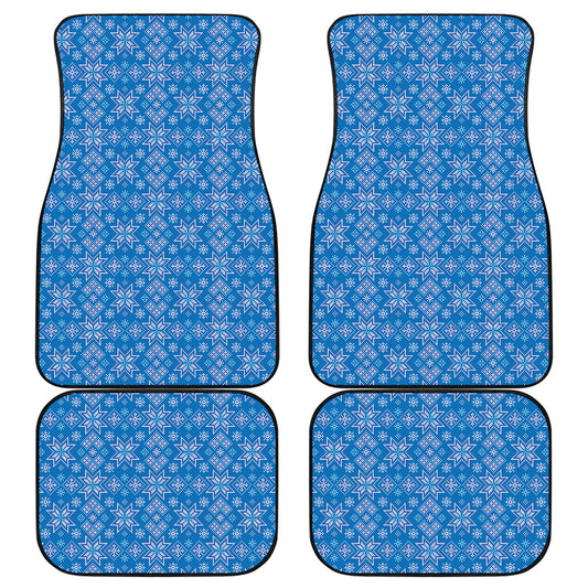 Christmas Nordic Knitted Pattern Print Front and Back Car Floor Mats