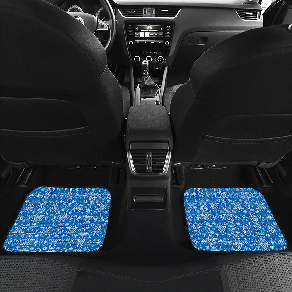 Christmas Nordic Knitted Pattern Print Front and Back Car Floor Mats