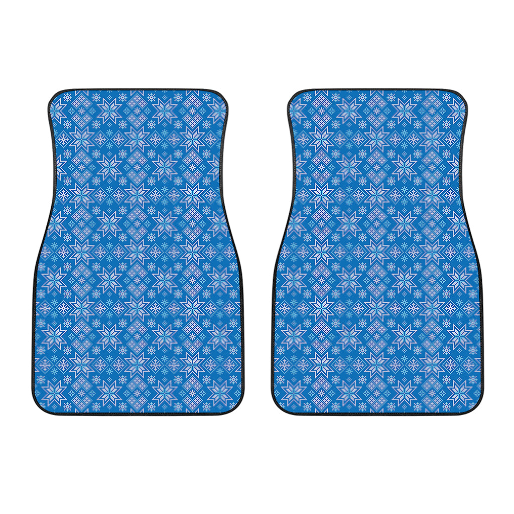 Christmas Nordic Knitted Pattern Print Front Car Floor Mats