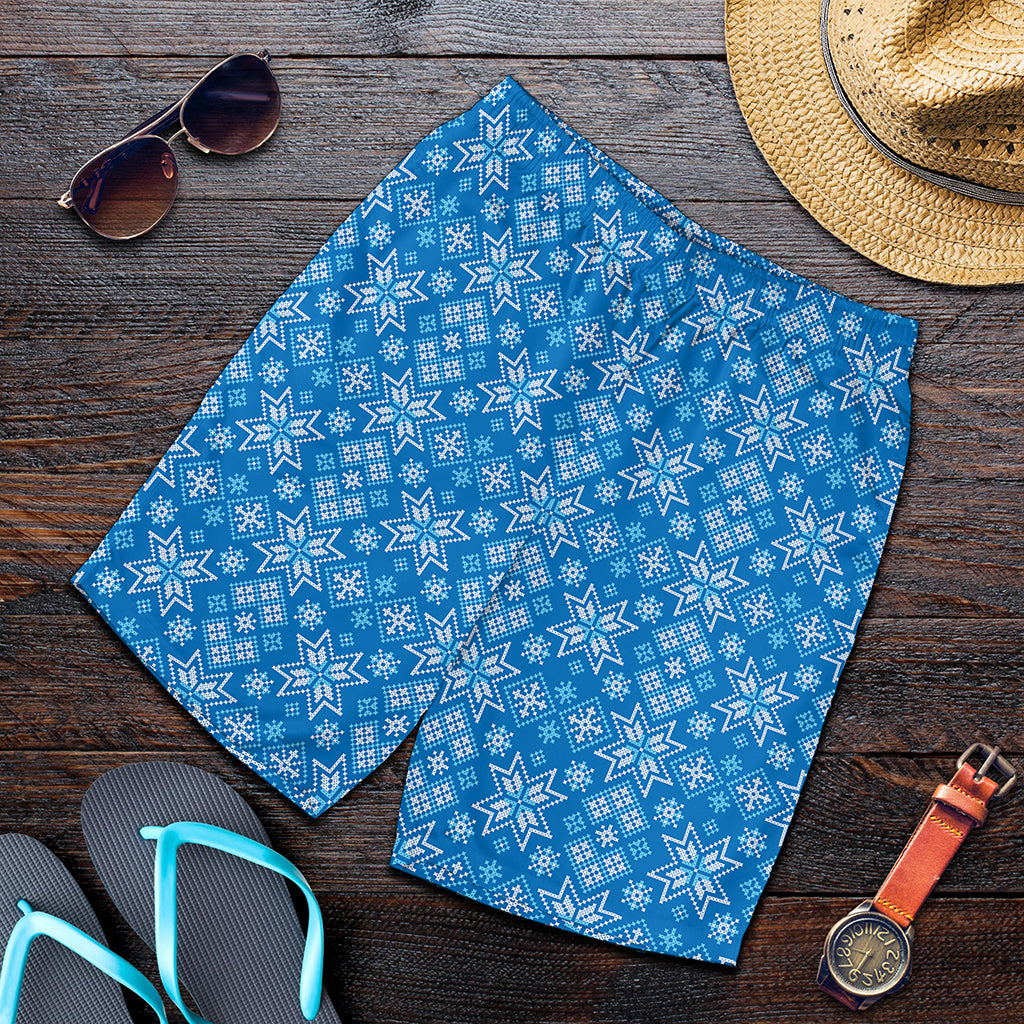 Christmas Nordic Knitted Pattern Print Men's Shorts