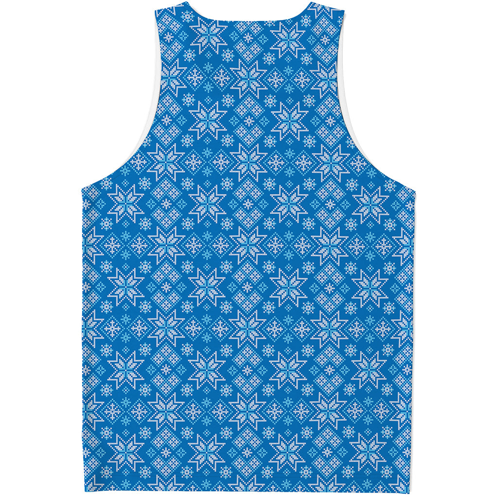 Christmas Nordic Knitted Pattern Print Men's Tank Top