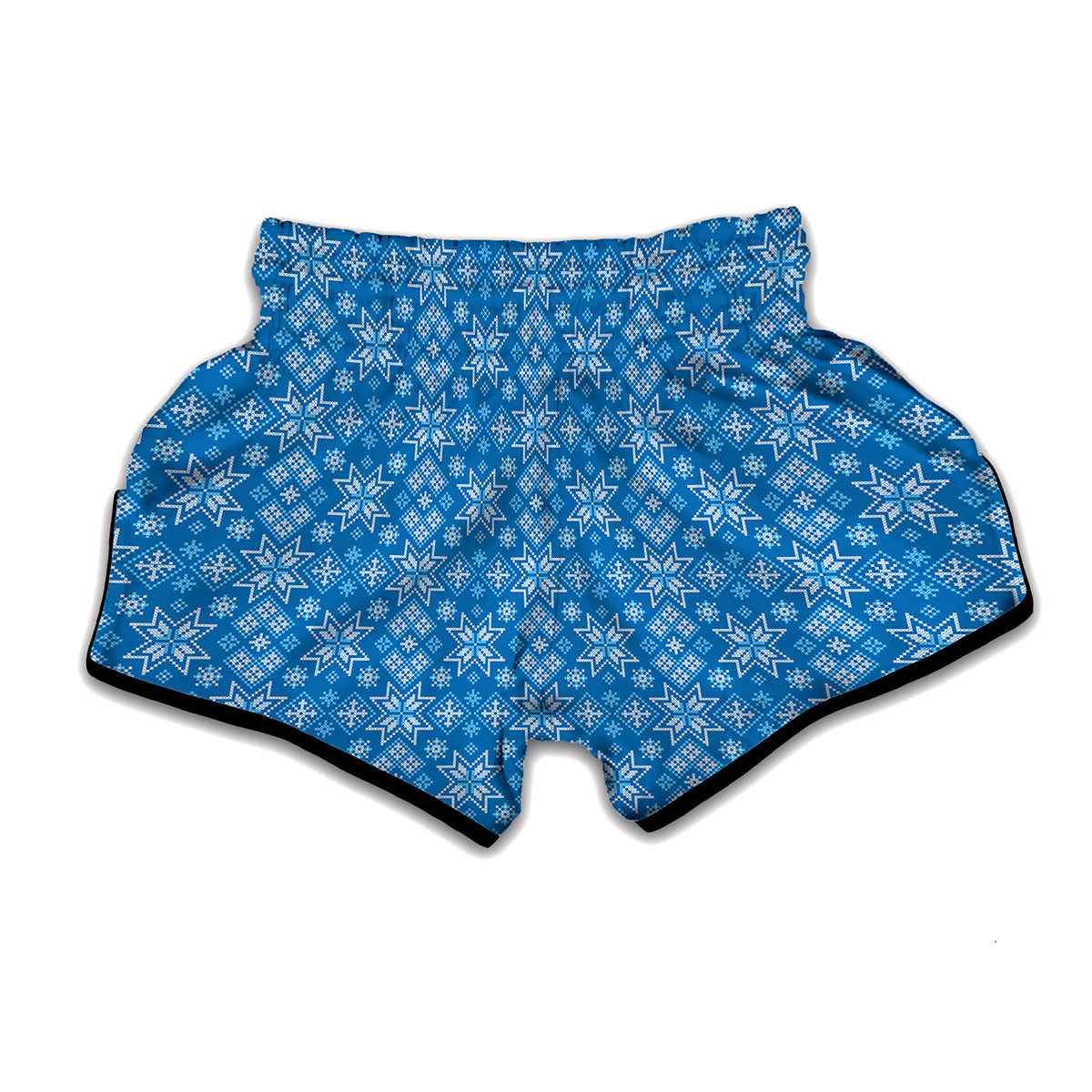Christmas Nordic Knitted Pattern Print Muay Thai Boxing Shorts