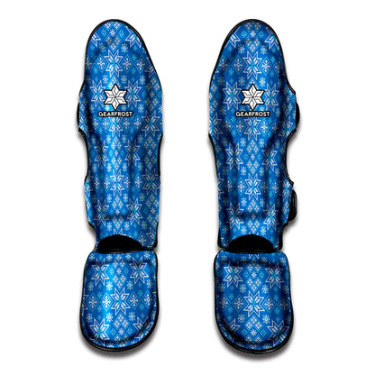 Christmas Nordic Knitted Pattern Print Muay Thai Shin Guard