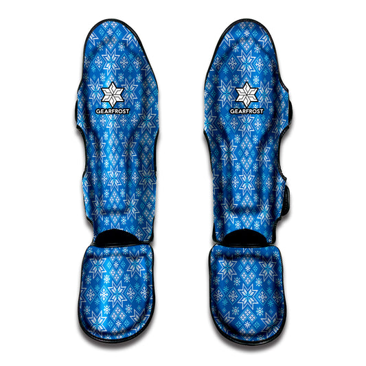 Christmas Nordic Knitted Pattern Print Muay Thai Shin Guard
