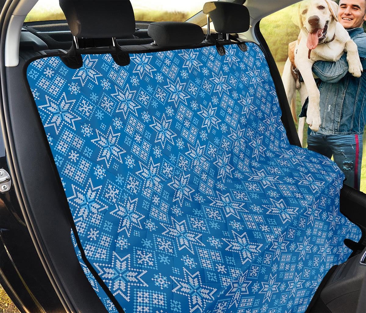 Christmas Nordic Knitted Pattern Print Pet Car Back Seat Cover