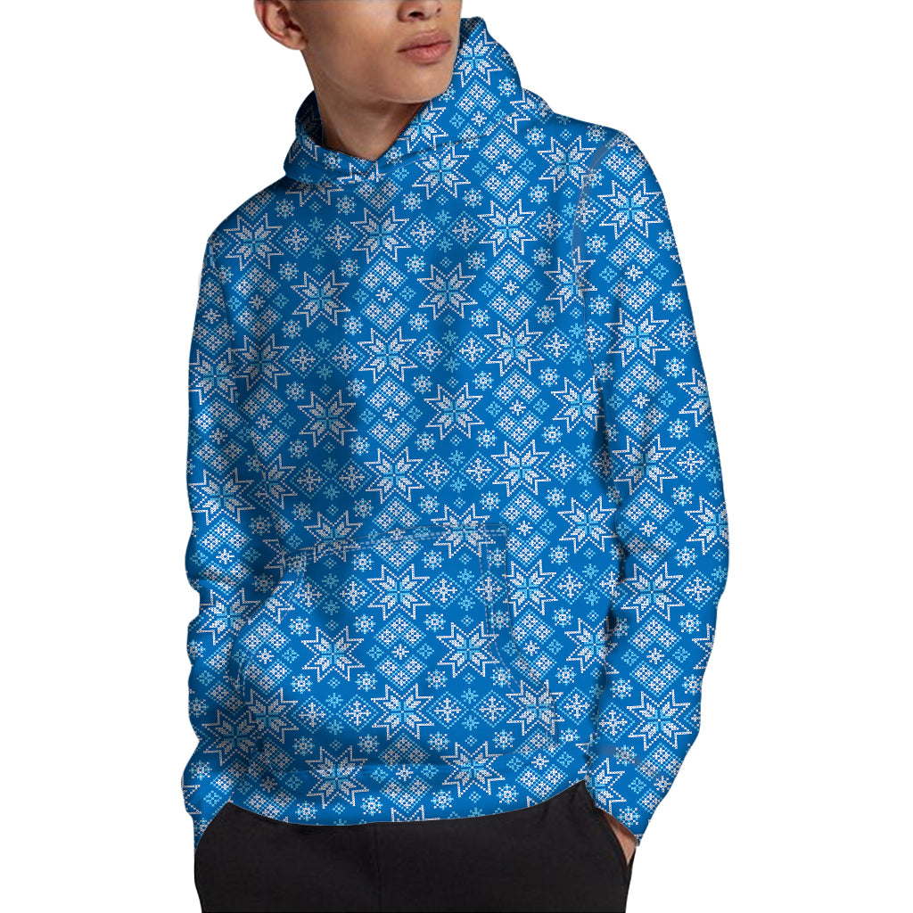 Christmas Nordic Knitted Pattern Print Pullover Hoodie