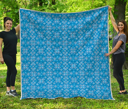 Christmas Nordic Knitted Pattern Print Quilt