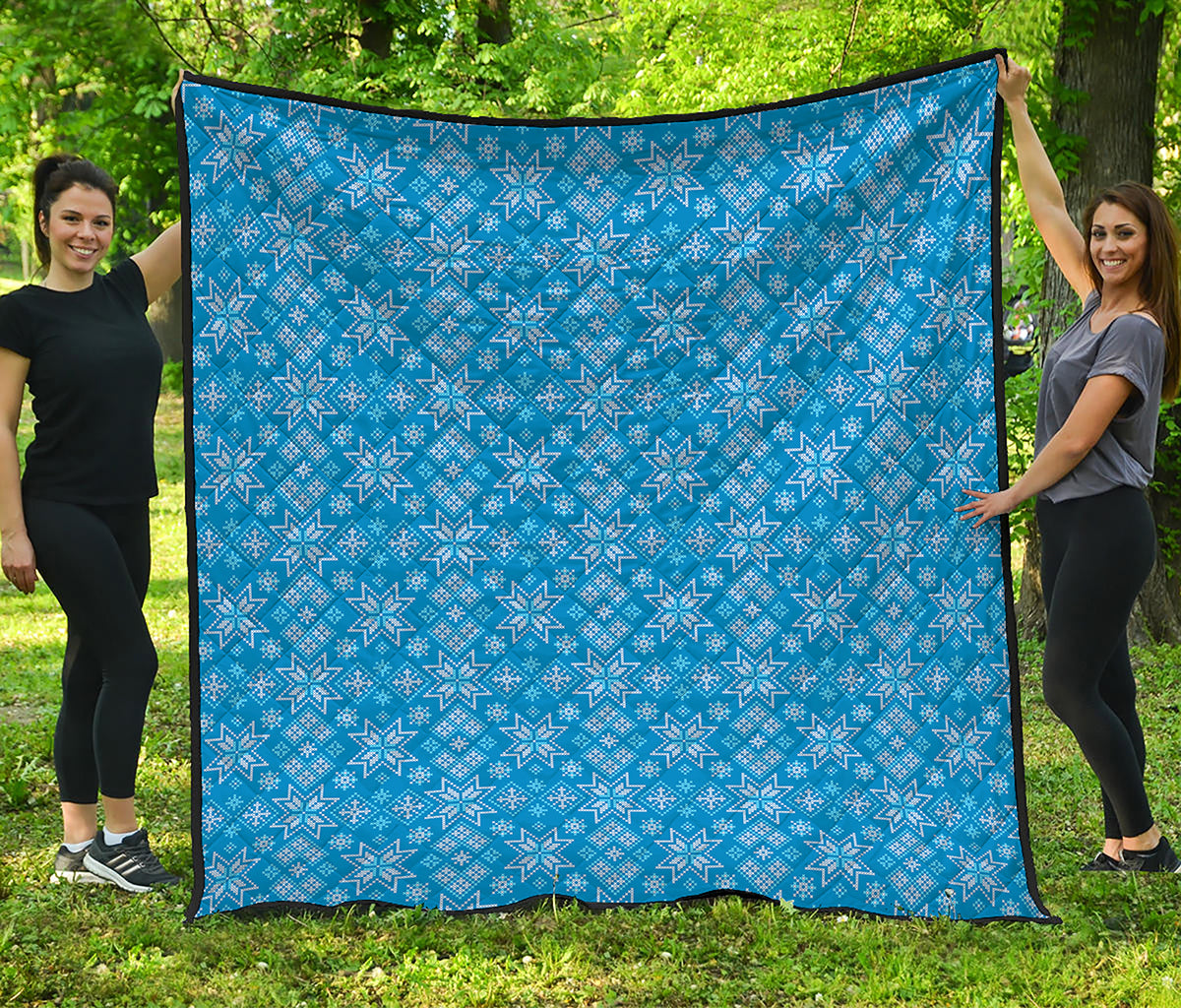 Christmas Nordic Knitted Pattern Print Quilt