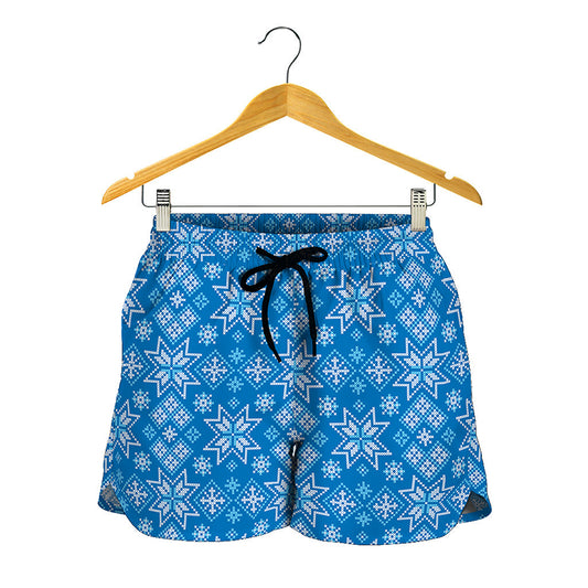Christmas Nordic Knitted Pattern Print Women's Shorts