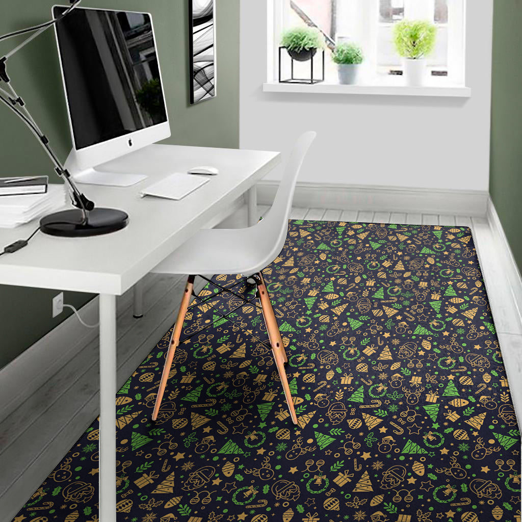 Christmas Party Elements Pattern Print Area Rug