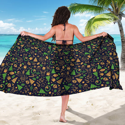 Christmas Party Elements Pattern Print Beach Sarong Wrap