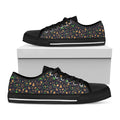 Christmas Party Elements Pattern Print Black Low Top Sneakers