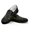 Christmas Party Elements Pattern Print Black Slip On Sneakers