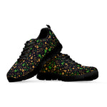 Christmas Party Elements Pattern Print Black Sneakers