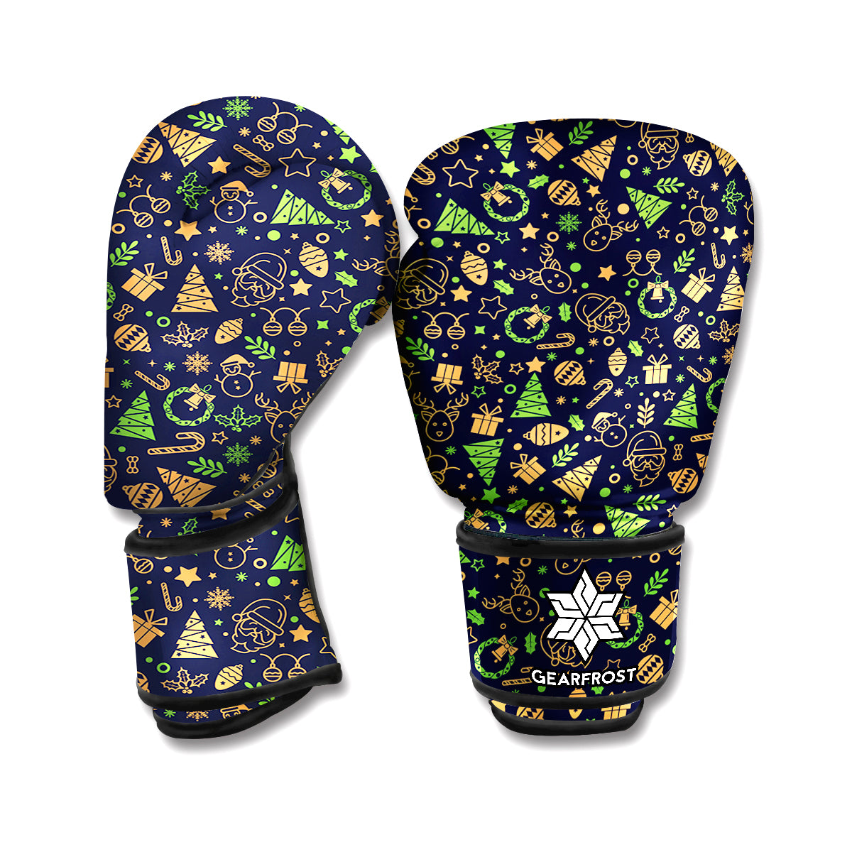 Christmas Party Elements Pattern Print Boxing Gloves