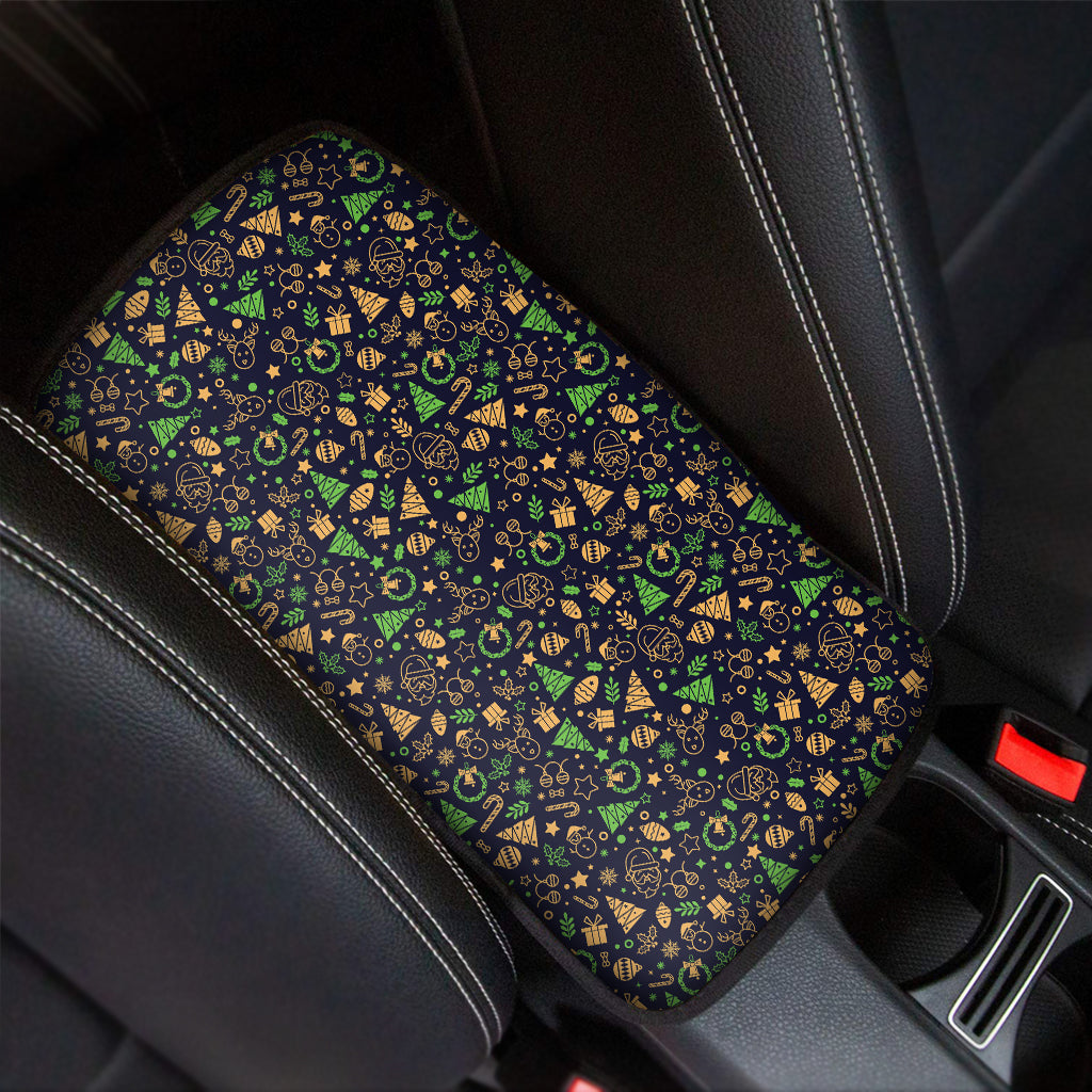 Christmas Party Elements Pattern Print Car Center Console Cover