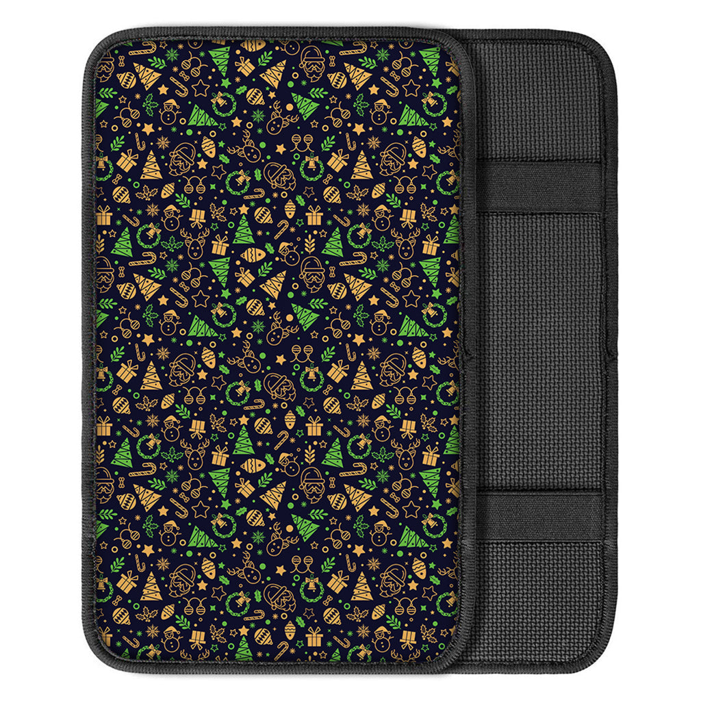 Christmas Party Elements Pattern Print Car Center Console Cover