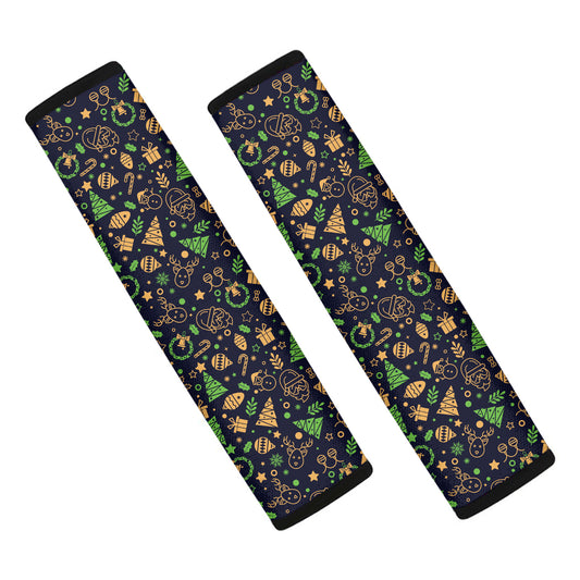 Christmas Party Elements Pattern Print Car Seat Belt Covers