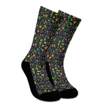 Christmas Party Elements Pattern Print Crew Socks