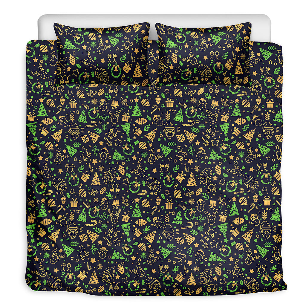 Christmas Party Elements Pattern Print Duvet Cover Bedding Set