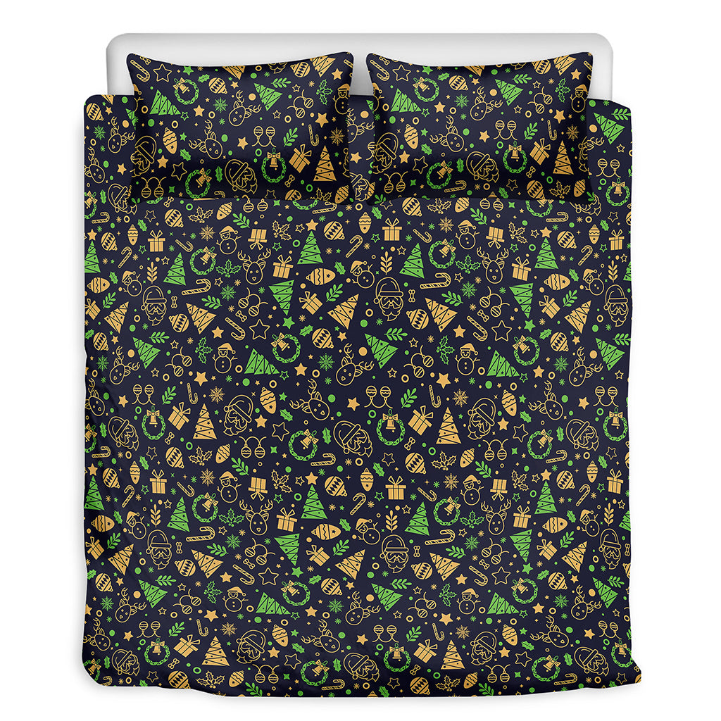 Christmas Party Elements Pattern Print Duvet Cover Bedding Set