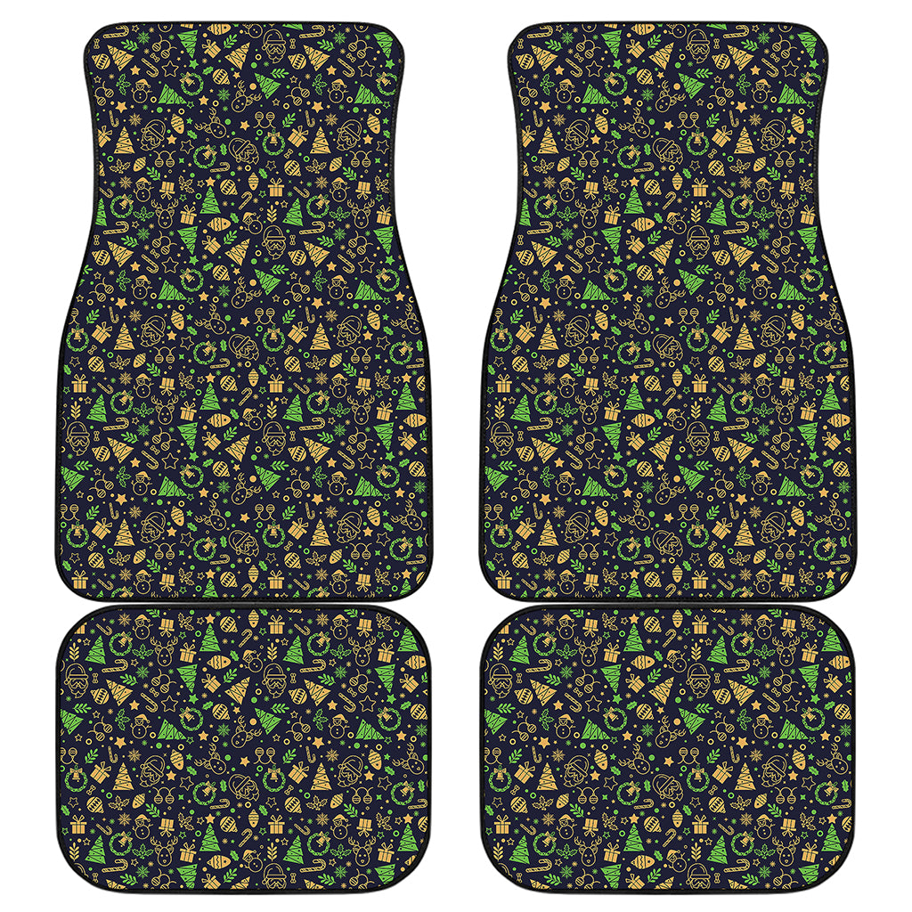 Christmas Party Elements Pattern Print Front and Back Car Floor Mats