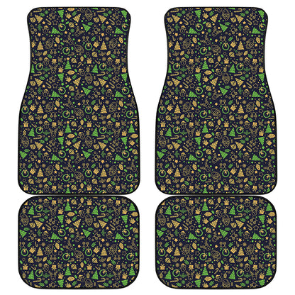 Christmas Party Elements Pattern Print Front and Back Car Floor Mats