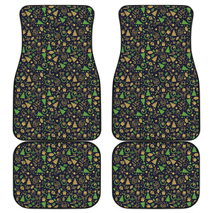 Christmas Party Elements Pattern Print Front and Back Car Floor Mats