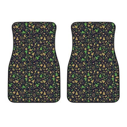 Christmas Party Elements Pattern Print Front Car Floor Mats